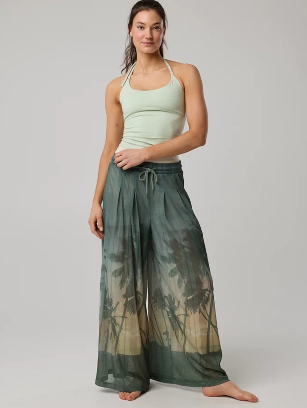 OFFLINE By Aerie Mesh Super Wide Leg Pant - ROYAL PALM - Picture 2 of 7
